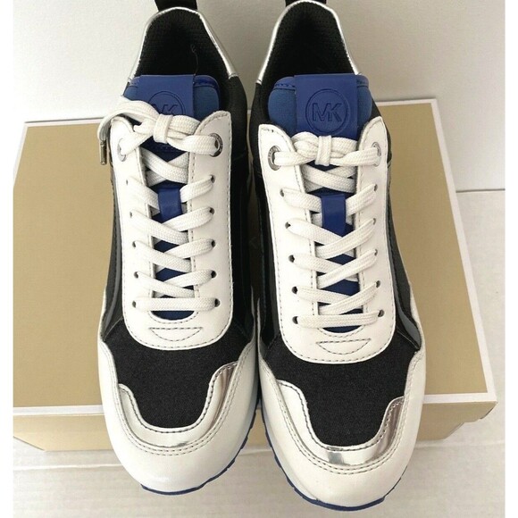New Michael Kors Wilma Trainer Pixie Fine Glitter sneakers US size 6 Black White - Picture 7 of 9